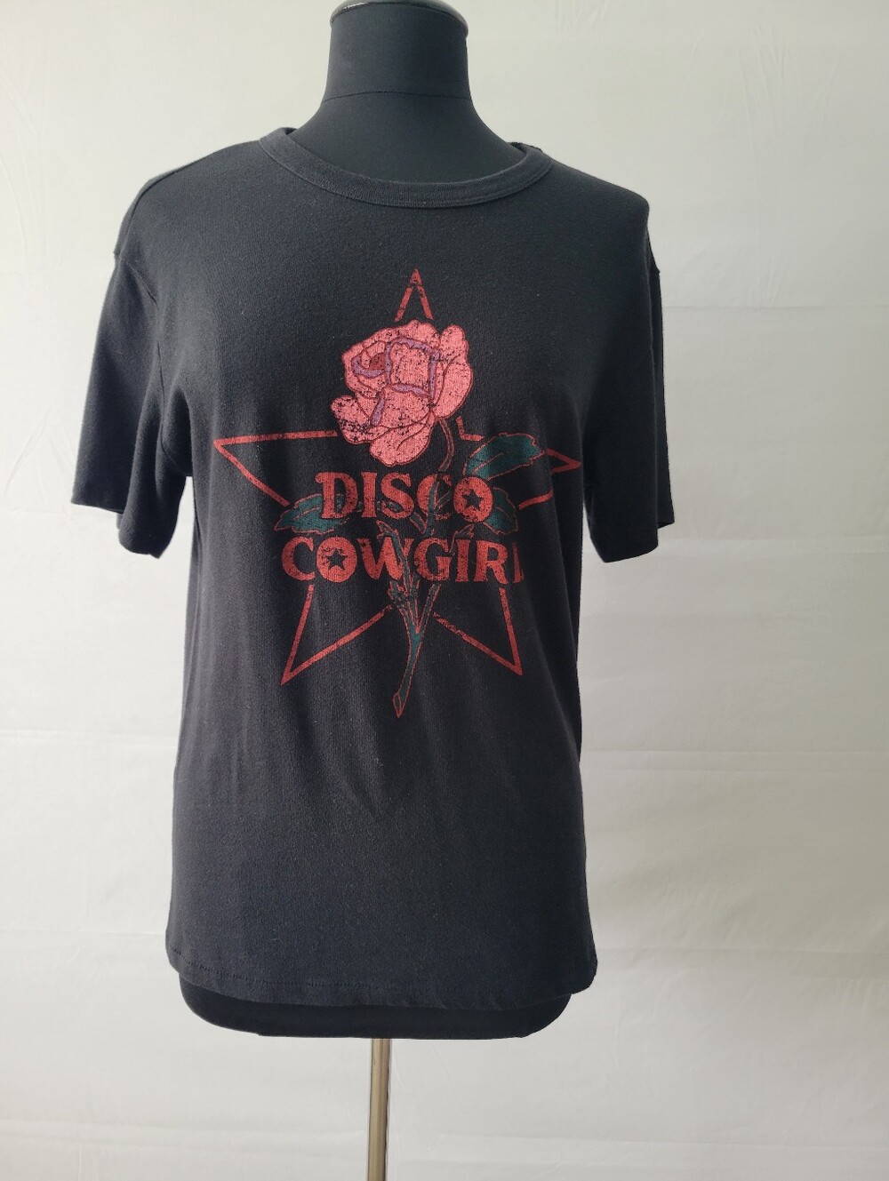Disco Cowgirl Black Tee A Retro, Relaxed Boxy Fit.